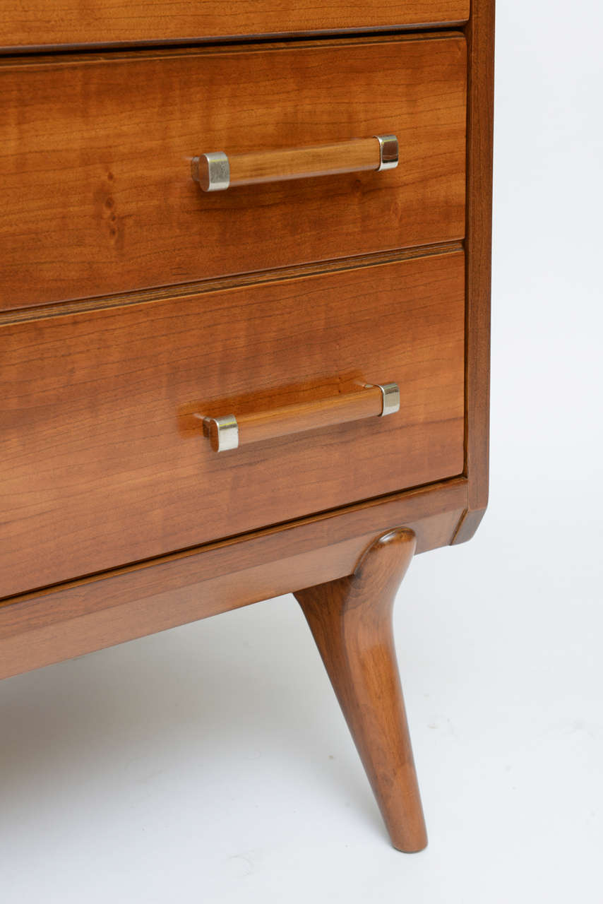 Brass Renzo Rutili 50s Modern Chest of Drawers for Johnson Furniture